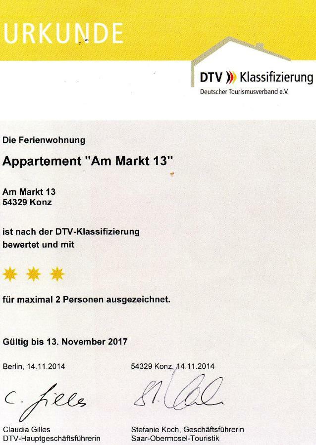 Apartment Am Markt 13 Konz Ngoại thất bức ảnh